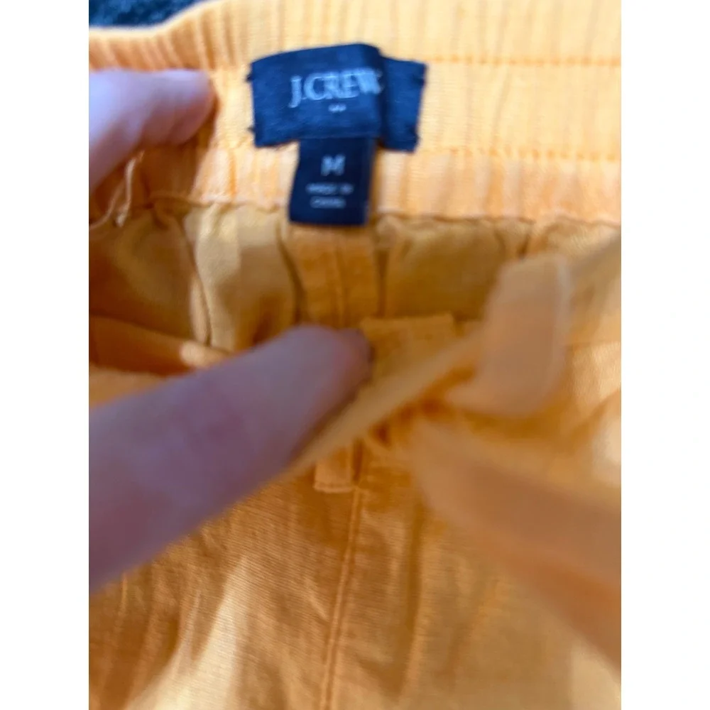 J.Crew Linen Blend Yellow Drawstring Shorts Coastal Summer Resort Medium‎